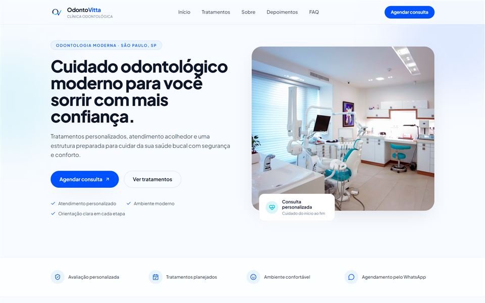 Site Odonto Vitta — clínica odontológica